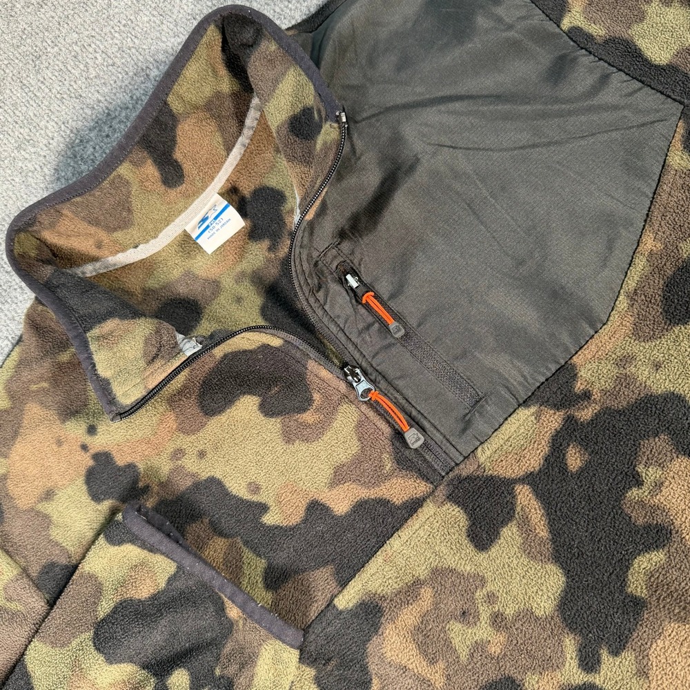 Starter Mens 2XL Olive Camo Print Quarter Zip Fleece Pullover RM26441PB #4401